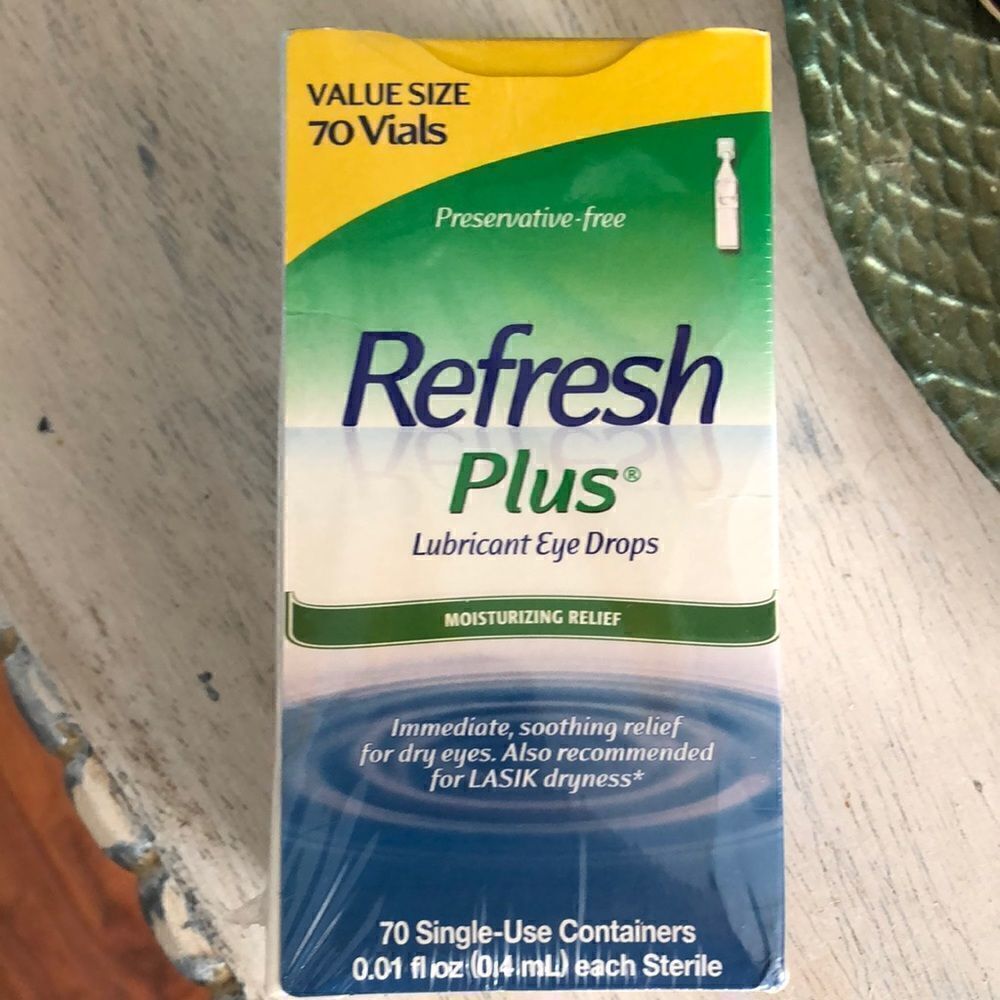 NEW Refresh Plus Lubricant eyedrops 70 single use containers. Expired June 2021